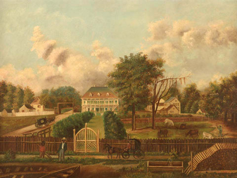 Louisiana Plantation Scene, 1820, oil on canvas, M. L. Pilsbury